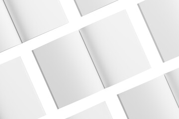 US Letter Magazine White Blank 3D Rendering Transparent Background Mockup PNG