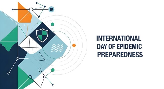 Promote International Day of Epidemic Preparedness with modern abstract design for health awareness campaigns and corporate communications this season.