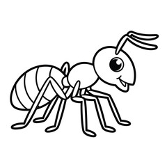 Cute cartoon ant illustration with a friendly expression