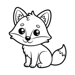 Cute cartoon fox outline for coloring pages and children s designs