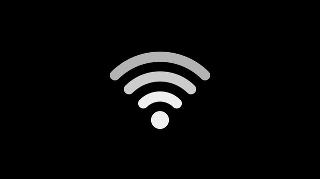 Minimalist Wi Fi Signal Icon with Gradient Arcs on Black Background wifi wireless