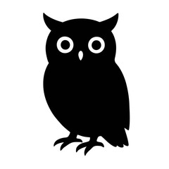 Simple silhouette vector illustration of an owl in clean minimal style
