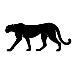 Simple silhouette vector illustration of a cheetah in sleek vector style