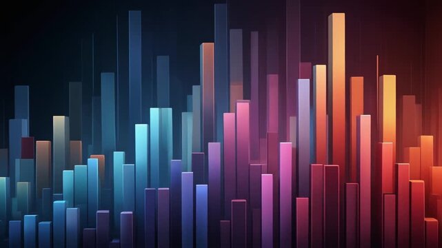AI Data Flow Chart Bitcoin Motion Graphic & Infographic Data Visualization - Abstract Bar Graph Illustration of Financial Trends and Market Analysis