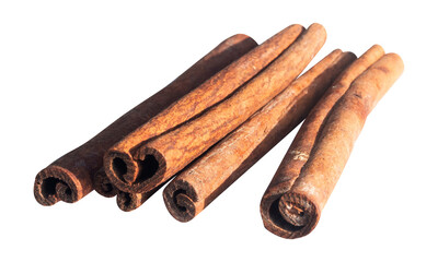 cinnamon sticks on transparent background