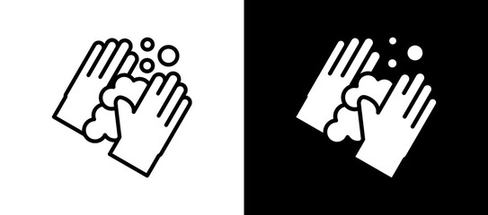 Fototapeta premium Washing Hand blackwhite icon
