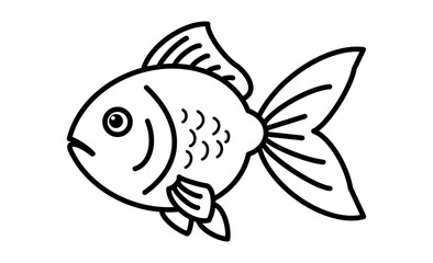 Obraz premium シンプルな金魚のイラストアイコン素材