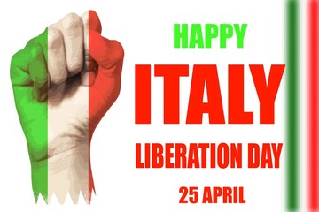Celebrate Italy Liberation Day on April 25th with this vibrant design showcasing the Italian flag colors and a symbol of strength and national pride