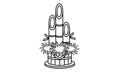 お正月飾り・門松のイラストアイコン素材