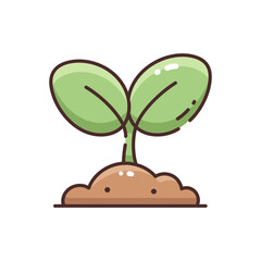 Cute Sprout Growing from Soil Illustrationsprout,