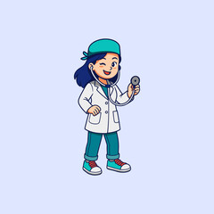 Illustration of a female doctor. Illustration for medical