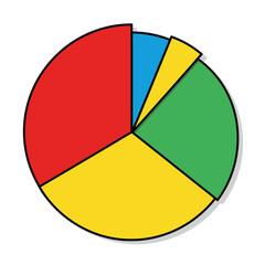Colorful Pie Chart Data Distribution Illustration