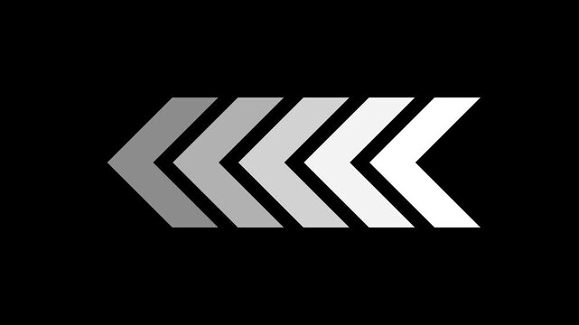 Grayscale Arrows Pointing Left on Black Background direction backward
