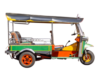 TUK TUK - famous traditional unique tribike taxi as a symbol of Thailand