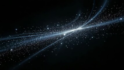 Abstract glowing particles and light trails on a dark background - Powered by Adobe