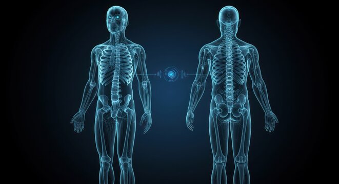 Human anatomy skeletal system anterior posterior view