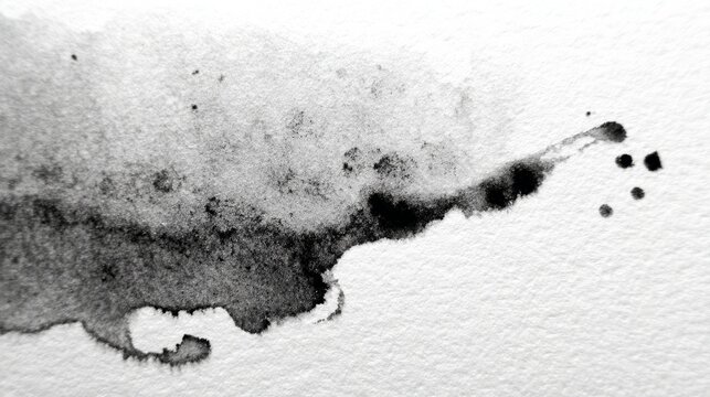 overpainting. A pure white canvas with a single black ink stain spreading organically at the edges. wellbeing guides.
