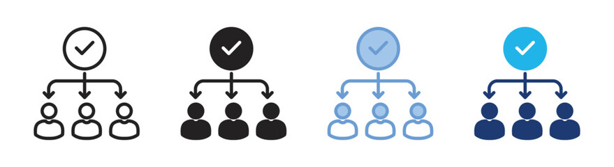 Cooperation icon set multiple style collection