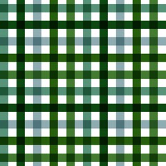A seamless green, blue-grey, and white plaid or gingham pattern