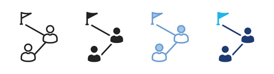 Teamwork icon set multiple style collection