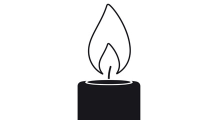 Stylized candle with a vibrant flickering flame perfect for festive or decorative designs