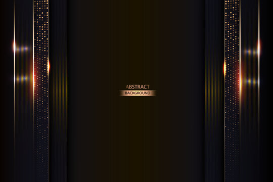 Abstract Background With Golden Vertical Line And Glitter Vector Template