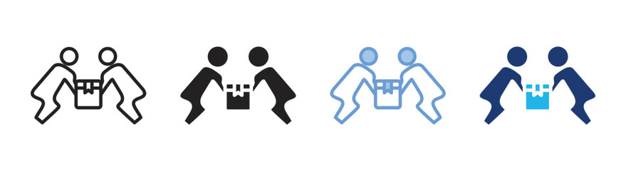 Cooperation icon set multiple style collection