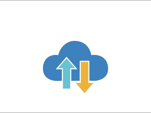 Cloud Upload and Download Arrow Motion Graphic