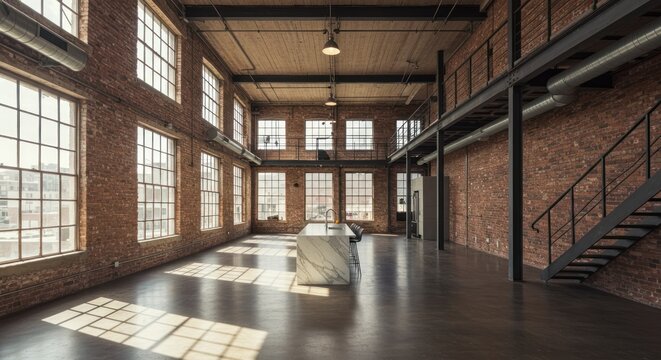 Industrial loft interior - Powered by Adobe