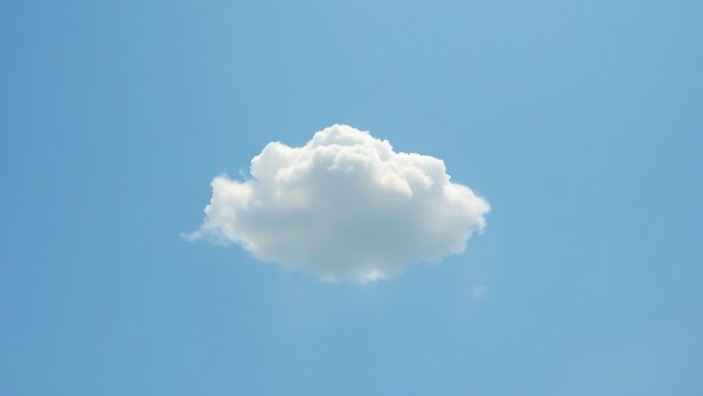 wideangle. Single fluffy cloud in a vast blue sky, serene atmosphere. travel magazines, destination branding, designed for travel destination branding, inspires travel planning.