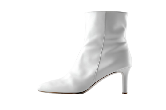 Material-Focused 3D Ankle Boot – Stylish Shoe Rendering on Transparent Background