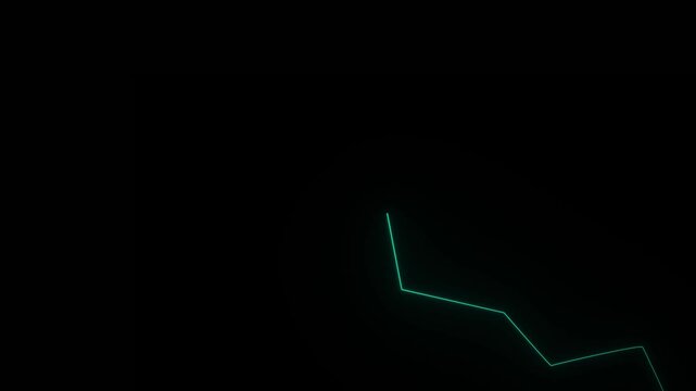 Abstract Neon Green Jagged Line Graph on Black Background bright chart
