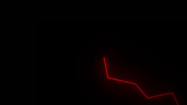 Abstract Neon Red Jagged Line Graph on Black Background bright chart