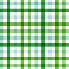 A seamless checkered pattern in shades of green and white, resembling a gingham or plaid textile design