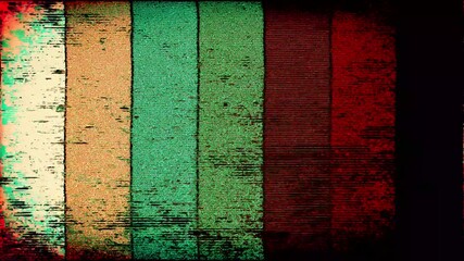 Television screen with heavy distortions and glitch effects - Powered by Adobe