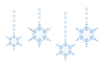 A decorative winter background showing hanging snowflakes with dotted snowfall patterns. Suitable for Christmas designs, holiday invitations, winter banners, gift packaging, and seasonal promo 