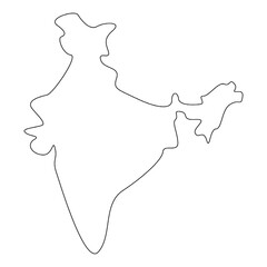 simple india outline map in EPS format. map of india. clean vector outline of India. India country map for design, presentation, and infographics