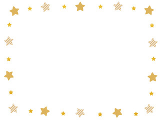 シンプルで可愛い星フレーム・ストライプ柄
