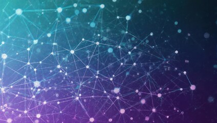 Abstract network connection with glowing nodes on a colorful gradient background.