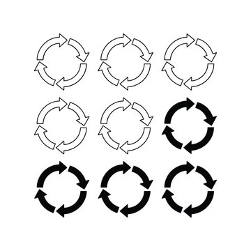 Circular arrow icons representing repetition and cycles