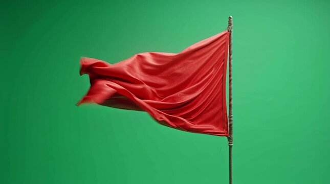 Red Flag on Green Screen Animation