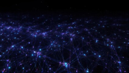 Fototapeta premium Abstract Network of Light Points in the Dark.