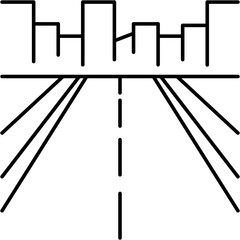 Line Art Open Road Icon