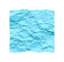 Obraz premium Crumpled square light blue paper texture abstract background for notes and design elements isolated PNG with Transparent Background