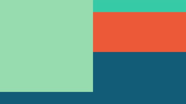 Simple colorful shape transition animation. Modern shapes transition in horizontal and vertical direction.