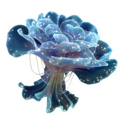 Futuristic Bioluminescent Form – Luminous Organic Shape on Transparent Background