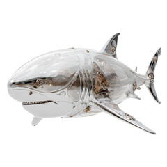 Futuristic Shark Cam Robot – Biomimicry Surveillance Device Isolated