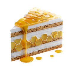 Modern Polygonal Birthday Cake Design on Transparent Background