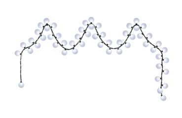 Decorative string lights vector border for party celebration background and design element isolated PNG with Transparent Background