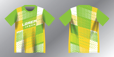abstract yellow and green background pattern for sport jersey design mockup